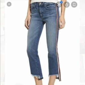 McGuire Ibiza Side Stripe Button Fly Step Hem Cropped Jeans - Size 26